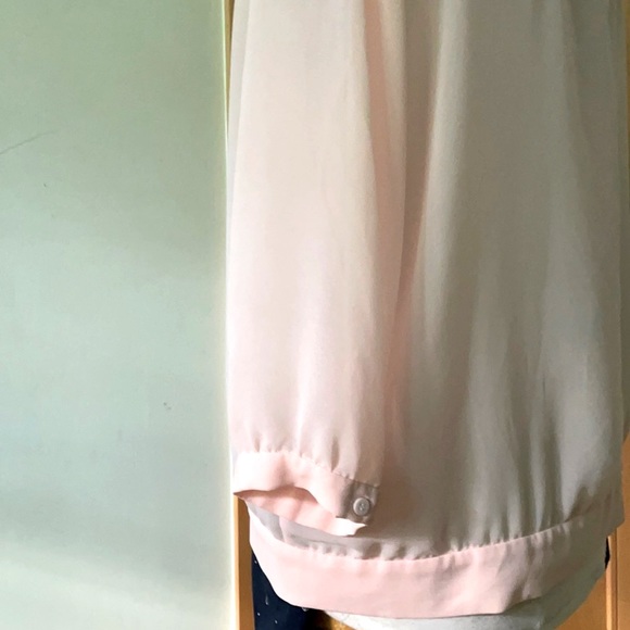 🎉 HOST PICK 🎉 NWOT  French Connection Baby Pink Chiffon Blouse, Size 10 - Picture 11 of 16